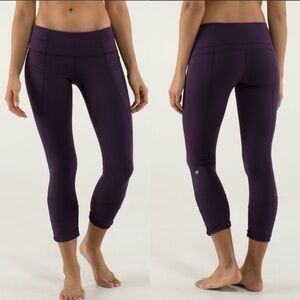 lululemon Practice Daily Crop Legging Luxtreme Deep Zinfandel sz 4